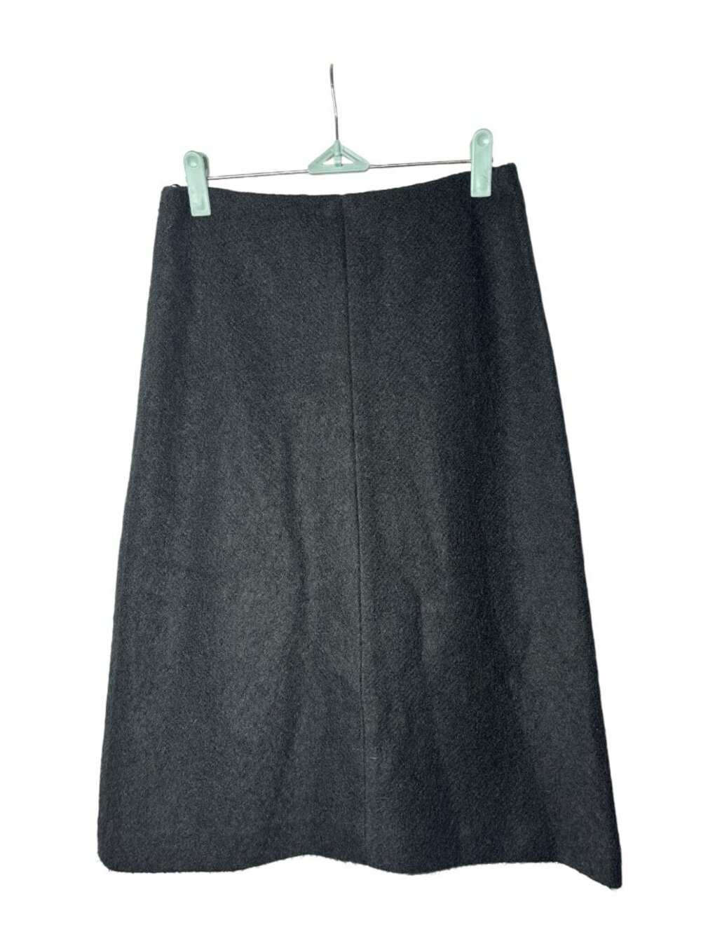 DKNY A-Line Midi Skirt Size 2 Pull On Black Polyester Acrylic Nylon Mohair Blend